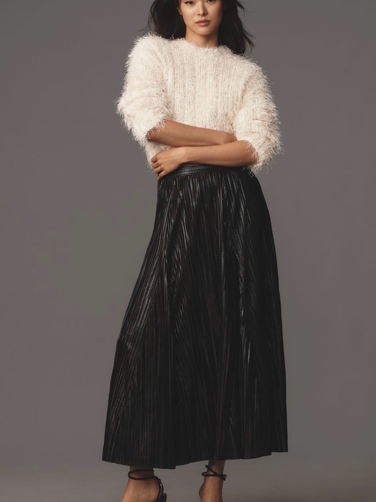 Anthropologie Dresses & Skirts - Anthropologie Metallic Pleated Midi Skirt
